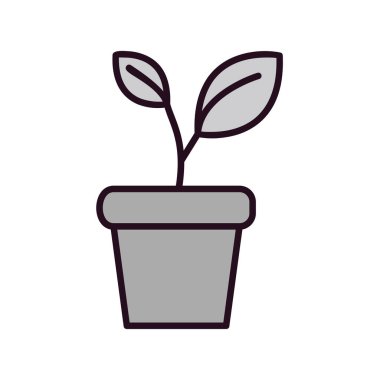 bitki pot ikonu vektör illüstrasyonu 