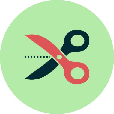 Makas. Web simgesi vektör illüstrasyonu 