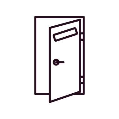 Kapı simgesi. Web ve mobil aygıtlar için düz tasarım çizimi.