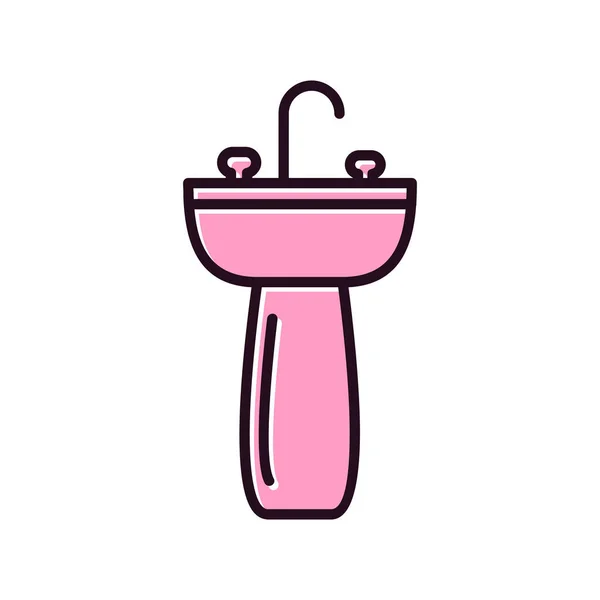 Sink Icon Vector Isolated Contour Element Illustration — 스톡 벡터