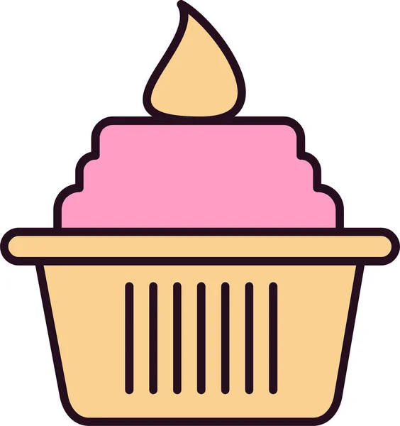 Vector Ilustración Cupcake Icono — Archivo Imágenes Vectoriales