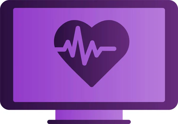 Monitorização Cardíaca Ícone Web Ilustração Simples — Vetor de Stock