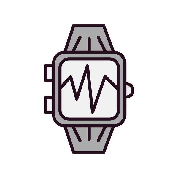 Smartwatch Vector Dunne Lijn Pictogram — Stockvector