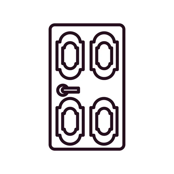 Іконка Дверей Ілюстрація Плоского Дизайну Веб Мобільних Пристроїв — стоковий вектор