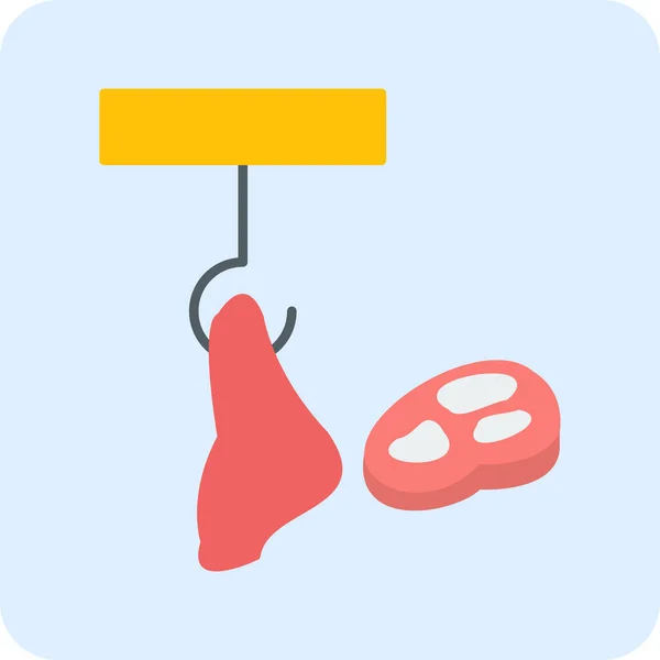 Carne Icono Web Ilustración Simple — Vector de stock