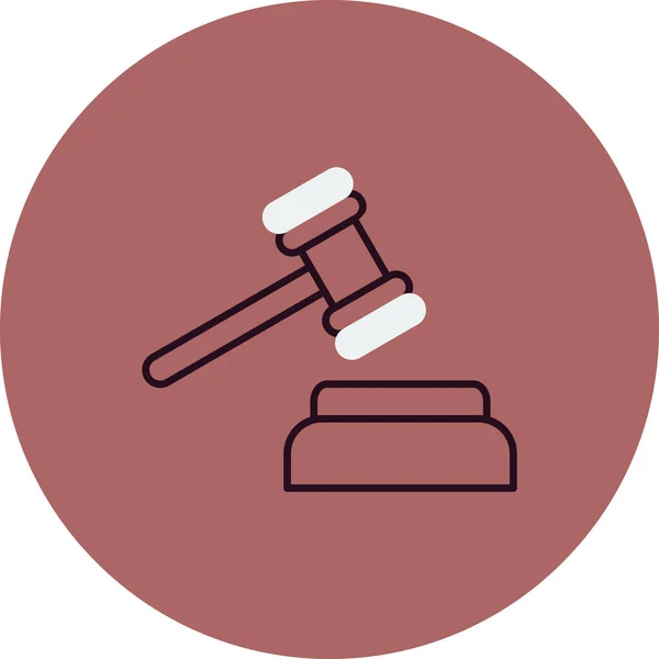 Gavel Icon Vector Illustration Law Concept — Stok Vektör