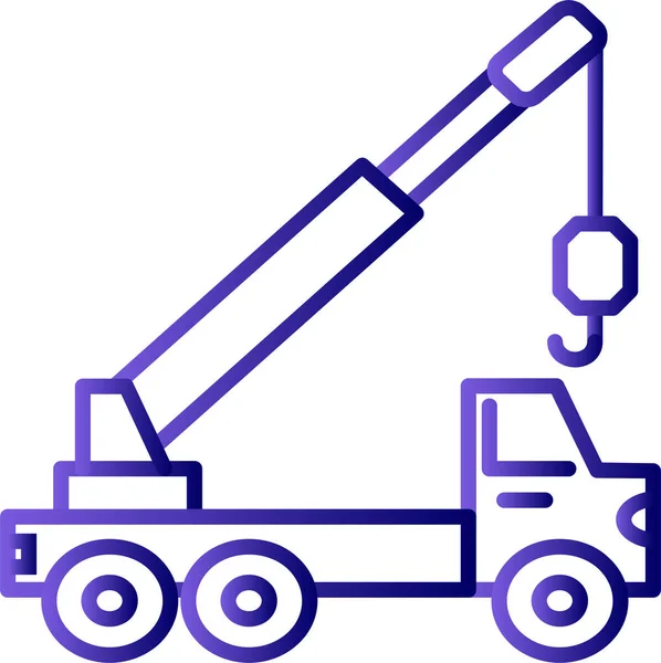 Vector Illustration Crane Truck Icon — Stockvektor