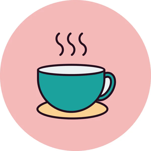 Hot Tea Cup Vector Line Icon — Archivo Imágenes Vectoriales