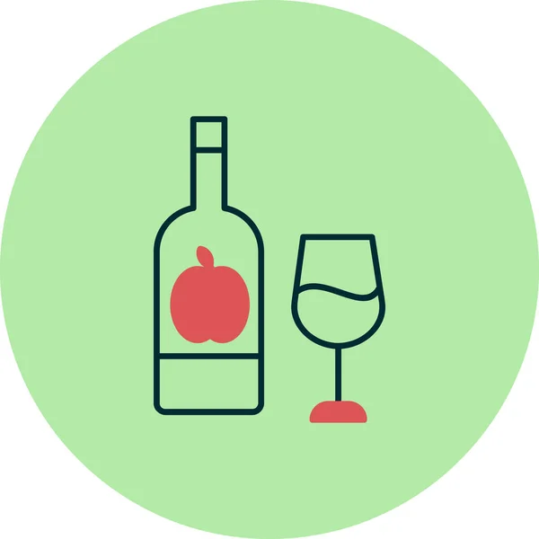 葡萄酒图标矢量插图 — 图库矢量图片
