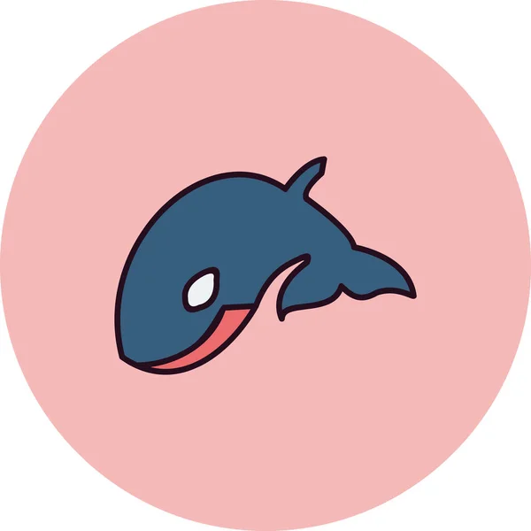 Orca Fish Icon Vector Illustration — 스톡 벡터