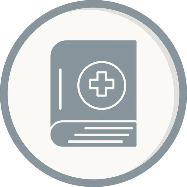 Medical Book Cross Flat Icon Vector Illustration — ストックベクタ