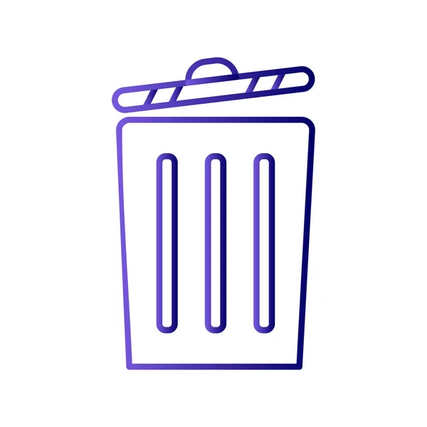 Ikona Dustbina Ilustracja Zarysu — Wektor stockowy