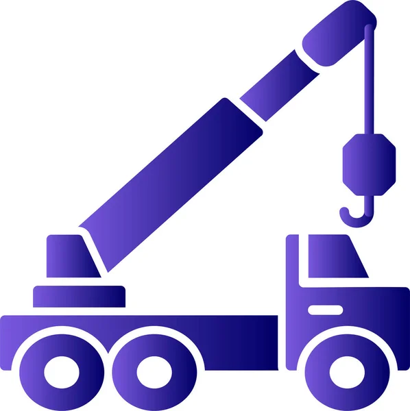 Vektorová Ilustrace Ikony Jeřábového Kamionu — Stockový vektor