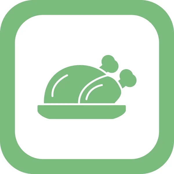 Vector Illustration Food Icon Grilled Whole Chicken — 스톡 벡터