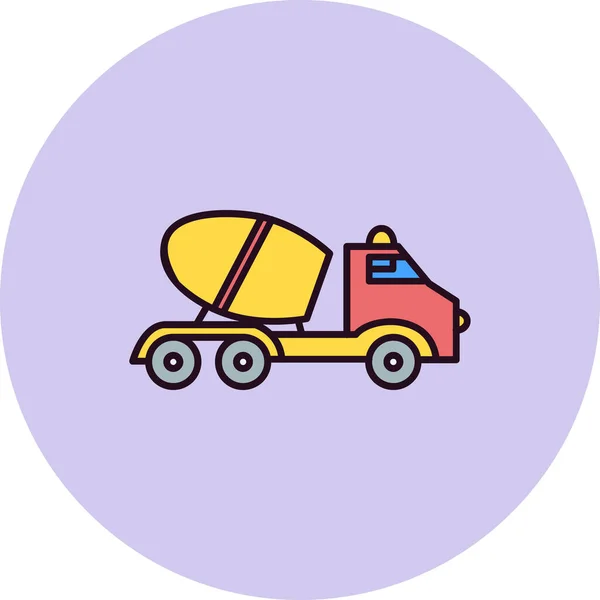 Cement Truck Web Icon Simple Illustration — Wektor stockowy