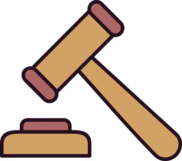 Judge Hammer Web Icon Simple Illustration — Image vectorielle