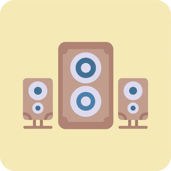 Altavoces Icono Web Ilustración Simple — Vector de stock