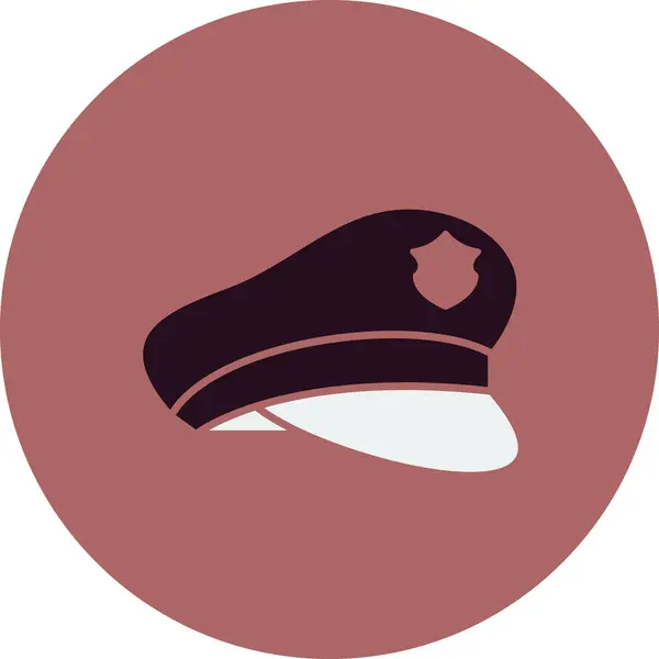 警察の帽子のアイコンベクトルイラスト — ストックベクタ