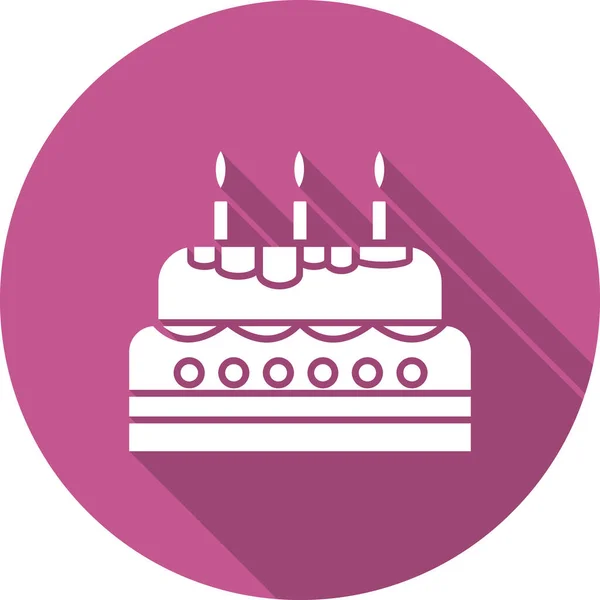 Gâteau Anniversaire Icône Web Illustration Simple — Image vectorielle