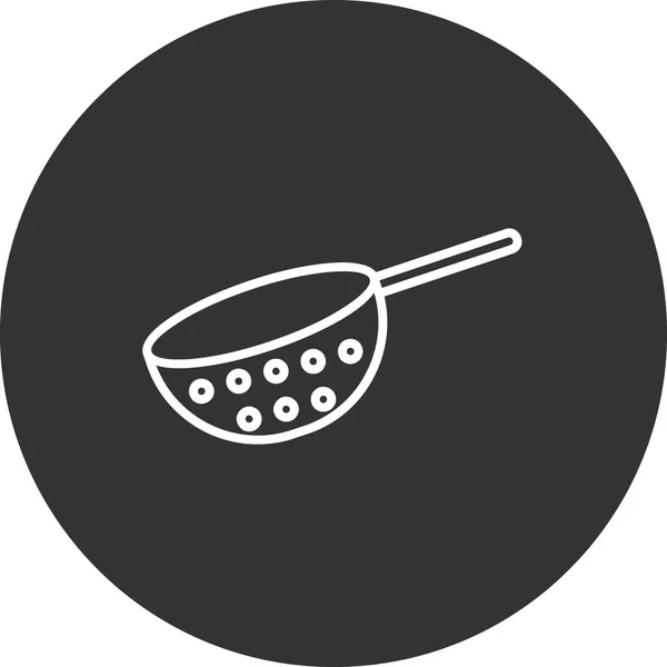 Strainer Icon Outline Illustration Frying Pan Vector Icons Web — Stock vektor