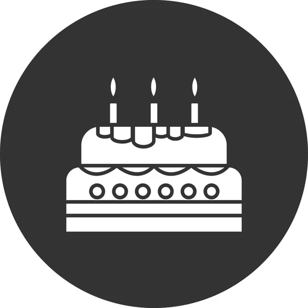 Birthday Cake Web Icon Simple Illustration — Stock Vector