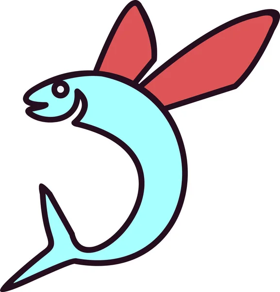 Flying Fish Icon Vector Illustration — Stock Vector