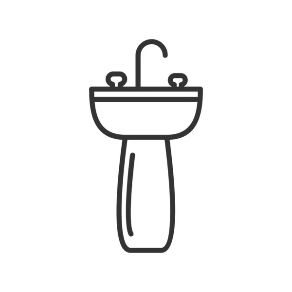 Sink Icon Vektor Isolierte Darstellung Von Konturelementen — Stockvektor