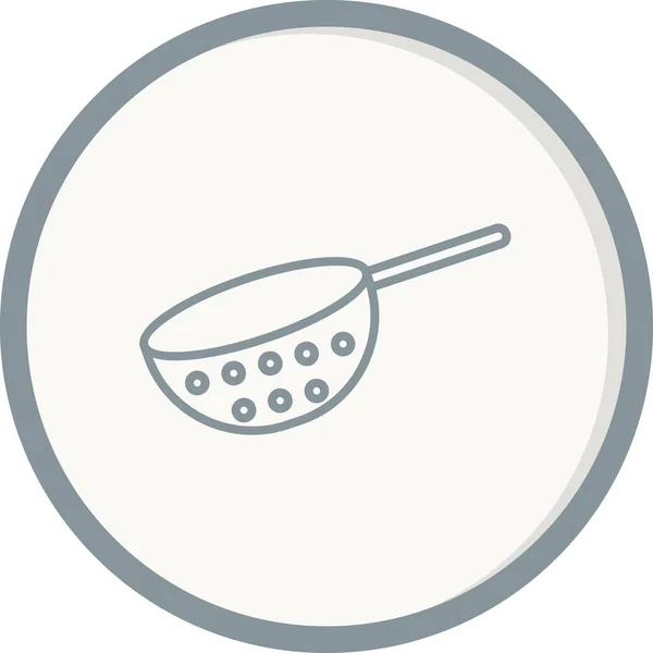 Strainer Icon Outline Illustration Frying Pan Vector Icons Web — Stock Vector