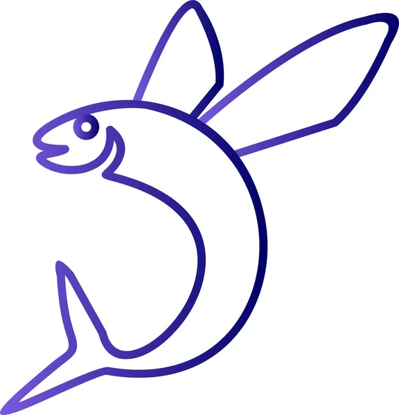 Flying Fish Icon Vector Illustration — Stock Vector