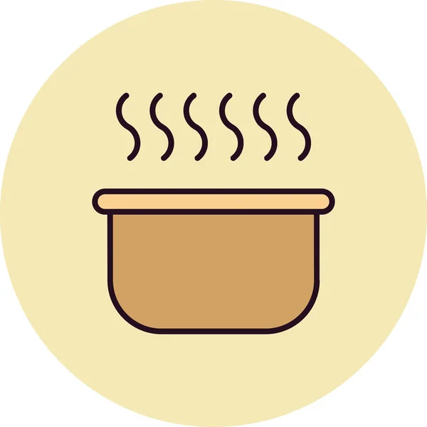 Food Pot Cooking Meal Hot Camp Kitchen Cook Vector Illustration — Vetor de Stock