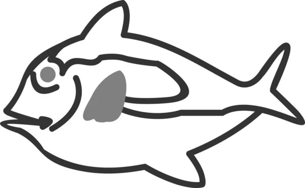 Blue Tang Fish Icon Vector Illustration — ストックベクタ