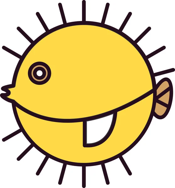 Puffer Fish Icon Vector Illustration — Stock vektor