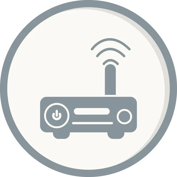 Wireless Router Vector Line Icon Modem — Stock Vector