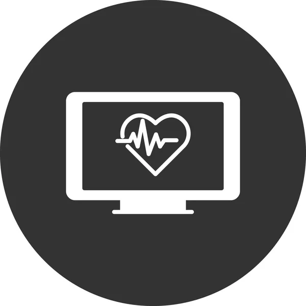 Surveillance Cardiaque Icône Web Illustration Simple — Image vectorielle