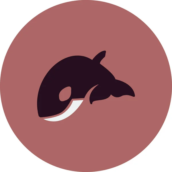 Illustrazione Vettoriale Icona Orca Fish — Vettoriale Stock