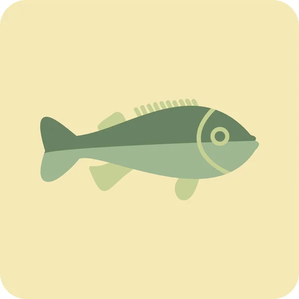 Rock Fish Icon Vector Illustration — Stockový vektor