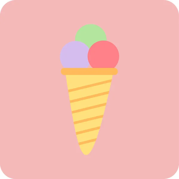 Ice Cream Icon Thin Line Style — Archivo Imágenes Vectoriales