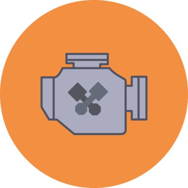 Araba motoru simgesi, vektör illüstrasyonu 