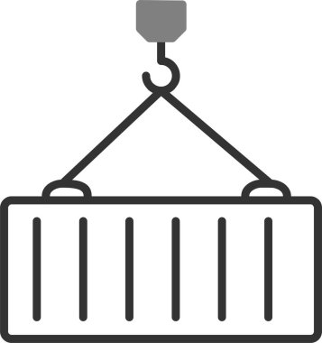 Kargo konteynırı. Basit illüstrasyon 