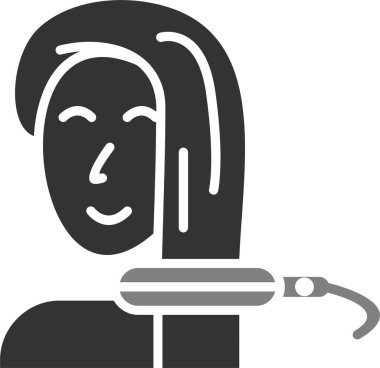 Saç düzleştiricisinin vektör illüstrasyonu