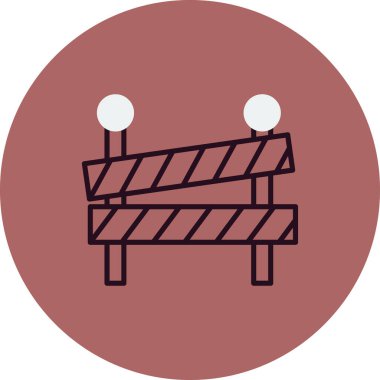 Yol engelleme web simgesi basit illüstrasyon