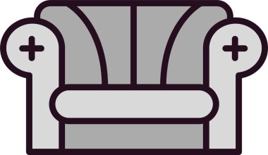 Kanepe. Web simgesi basit illüstrasyon