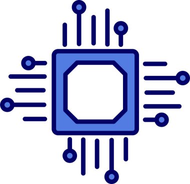 İşlemci. Web simgesi vektör illüstrasyonu 