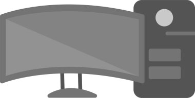 Masaüstü bilgisayar kutsal kişilerin resmi, vektör çizim