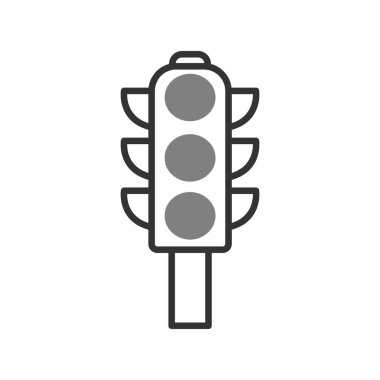 Trafik ışıkları düz kutsal kişilerin resmi, vektör, illüstrasyon