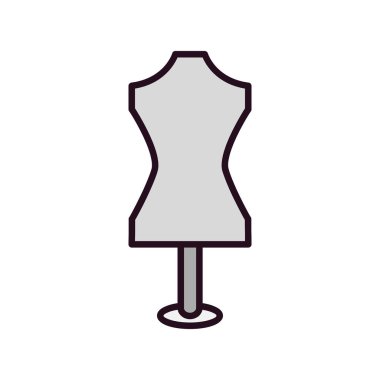 Manken ikonu. Web için kıyafet vektör sembolünün düz çizimi 