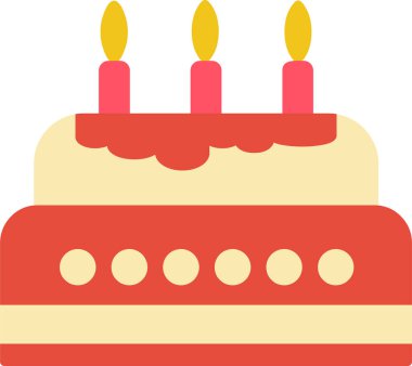 Doğum günü pastası. Web simgesi basit illüstrasyon