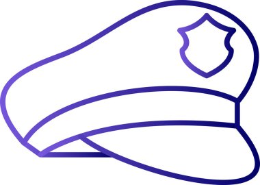 polis şapka simgesi vektör illüstrasyonu