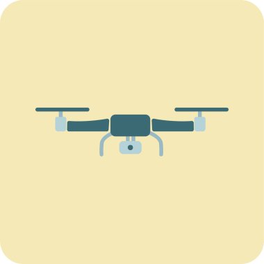 Kamera drone simgesi vektör illüstrasyonu