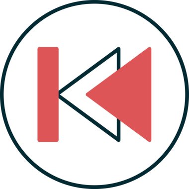 Önceki parça düğmesinin vektör illüstrasyonu